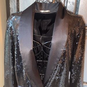 Studio Y Tuxedos style Black Sequin Jacket